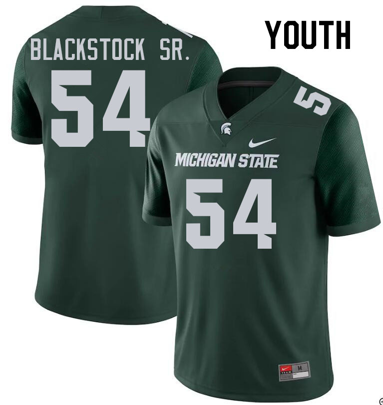 Youth #54 Keyshawn Blackstock Sr. Michigan State Spartans College Football Jerseys Stitched Sale-Gre